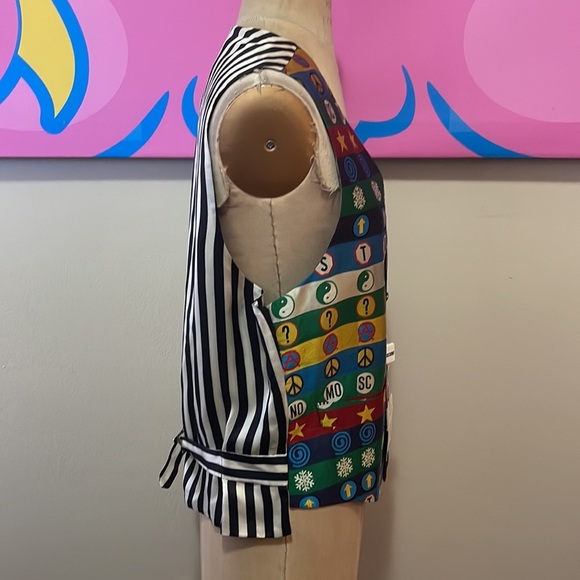 Moschino Cheap Chic Men's Silk Peace Sign Vest NWT THE NANNY - Picture 11 of 16